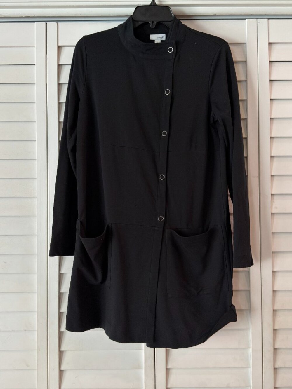 J.Jill Pure Jill Asymmetrical Snap Front Tunic Jacket - Pima Cotton - Size XS